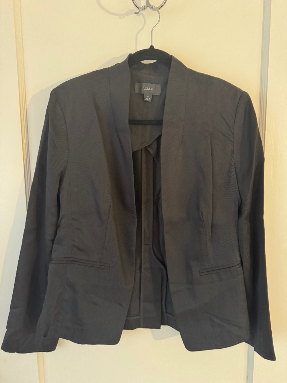 J.Crew Black Lightweight Blazer Jacket, Size 8